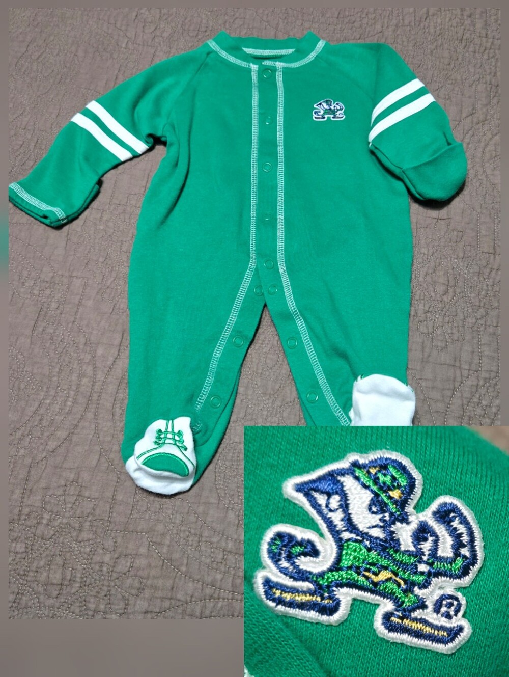 Infant Notre Dame Fighting Irish Logo Sleeper - newborn 0 - 3 Months